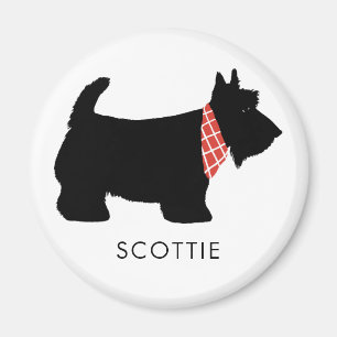Zwarte Scottish Terrier Dog Voeg naam toe Magneet