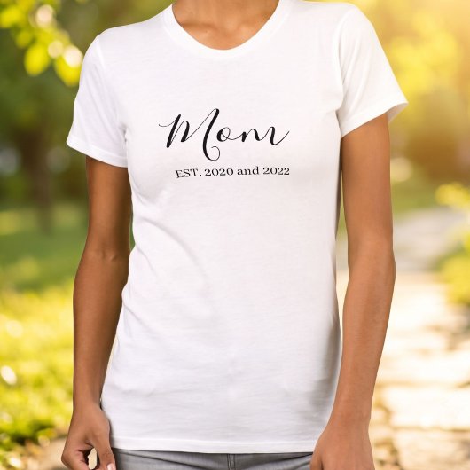Zwarte Script Erkende Moeder T-shirt
