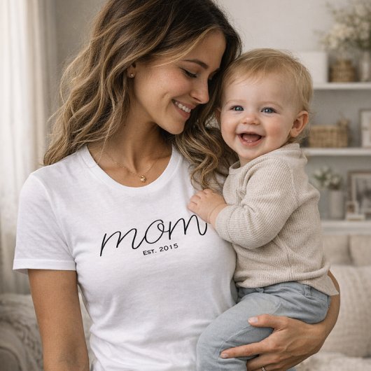 Zwarte Script Established Moeder T-shirt 