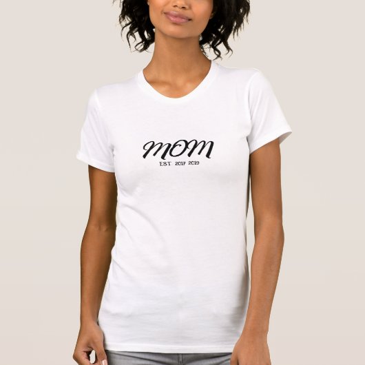 Zwarte Script Gevestigde Moeder T-shirt (Voorkant)