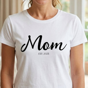 Zwarte Script Jaar Oprichting Moeder T-shirt