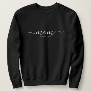 Zwarte Script Kids Namen Moeder T-Shirt