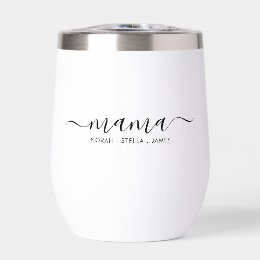 Zwarte Script Kinderen Namen Mama (Voorkant)