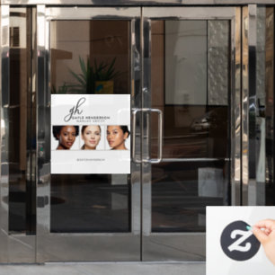 Zwarte Script Naam Logo Foto Make-up Artist Studio Raamsticker