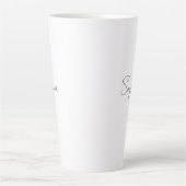 Zwarte Script-naam of -monogram op wit Latte Mok (Voorkant)