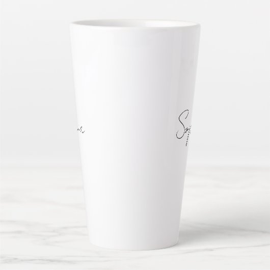 Zwarte Script-naam of -monogram op wit Latte Mok (Voorkant)