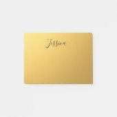 Zwarte Script-naam op gouden achtergrond Post-it® Notes (Voorkant)