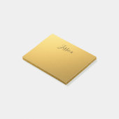 Zwarte Script-naam op gouden achtergrond Post-it® Notes (Schuin)