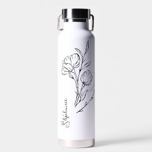 Zwarte Script Naam Stijlvol Gepersonaliseerd Waterfles