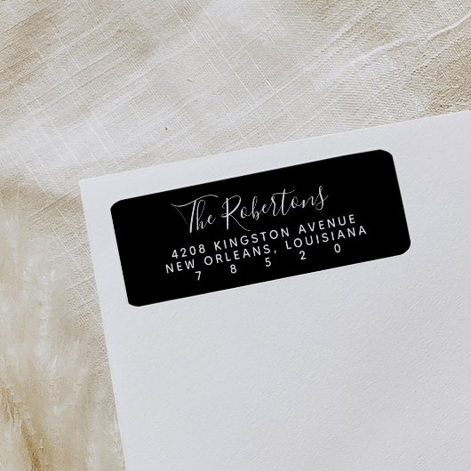 Zwarte Script Name Return Address Labels