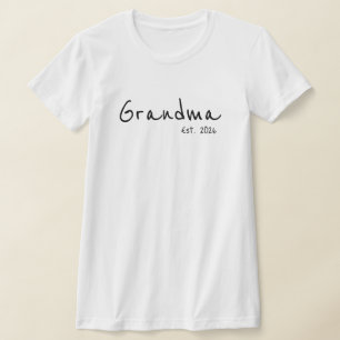 Zwarte Script Oma Opgericht  T-shirt