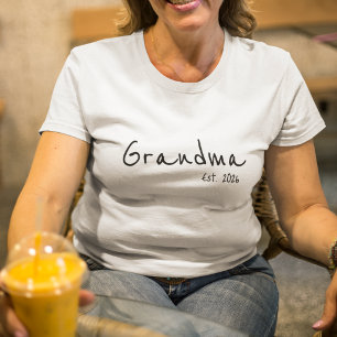 Zwarte Script Oma Opgericht T-shirt