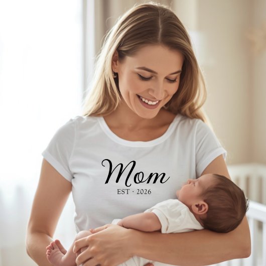 Zwarte Script Opgerichte Moeder T-shirt