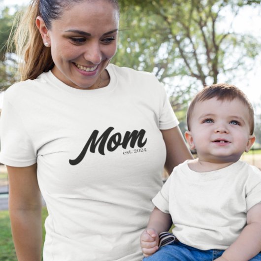 Zwarte Script Opgerichte Moeder T-shirt
