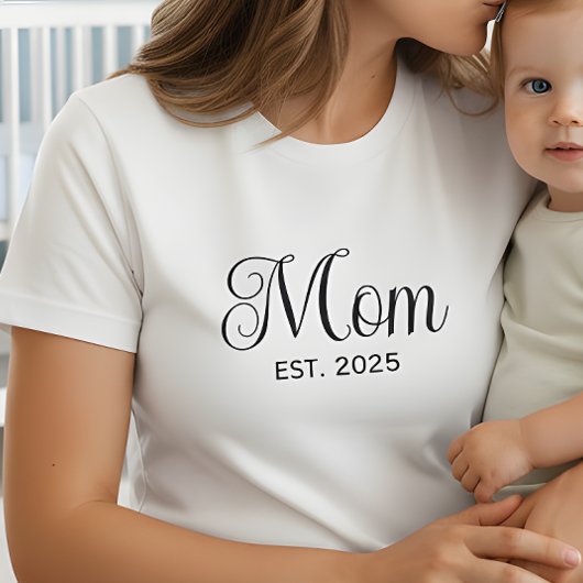 Zwarte Script Opgerichte Moeder T-shirt