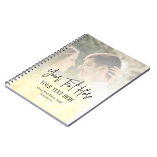 Zwarte Script-tekst met  foto Notitieboek