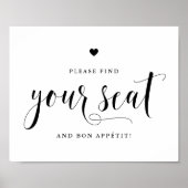 Zwarte Script Vind Je Plaats en Smullen Poster (Voorkant)