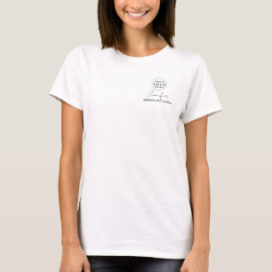 Zwarte Script Werknemersnaam Zakelijk Logo Make-up T-shirt