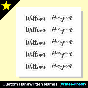 (Zwarte set van 10) Elegante handtekening Script N Sticker