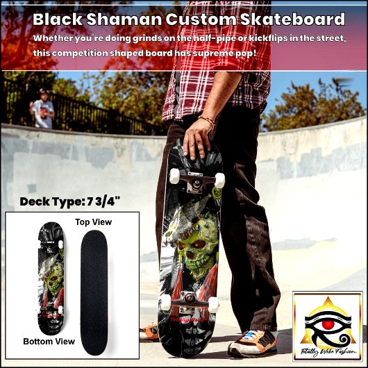 Zwarte Shaman Custom Skateboard