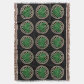Zwarte shamrock on Keltic Knols Throw Blanket Deken (Voorkant Verticaal)