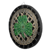 Zwarte Shamrock op Keltische Knots Dart Board Dartbord (Voorkant Rechts)