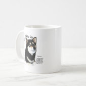 Zwarte Shiba Inu Geschiedenis Koffiemok (Voorkant links)