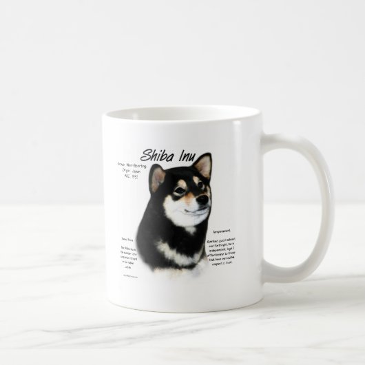 Zwarte Shiba Inu Geschiedenis Koffiemok (Rechts)