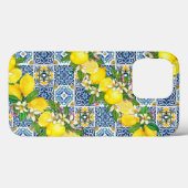 Zwarte Siciliaanse Tegels Citrus Lemons Case-Mate iPhone Case (Achterkant (horizontaal))