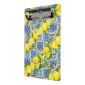 Zwarte Siciliaanse Tegels Citrus Lemons Mini Klembord (Angled2)