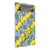 Zwarte Siciliaanse Tegels Citrus Lemons Mini Klembord (Schuin)