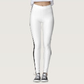 Zwarte Side Stripe Witte Leggings Kies uw kleur (Voorkant)