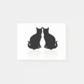 zwarte silhouet 2 katten post-it® notes (Voorkant)