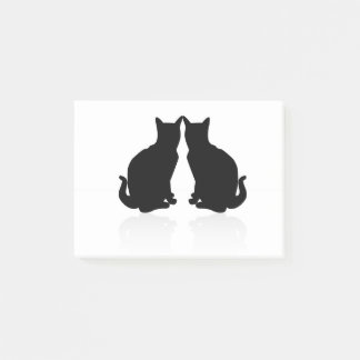 zwarte silhouet 2 katten post-it® notes