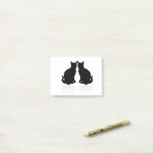 zwarte silhouet 2 katten post-it® notes (Op bureau)