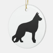 Zwarte silhouet van de Duitse herderhond Keramisch Ornament (Links)