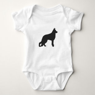 Zwarte silhouet van de Duitse herderhond Romper