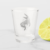 Zwarte silhouet van een krokodil shot glas (Achterkant)