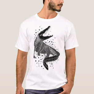Zwarte silhouet van een krokodil t-shirt