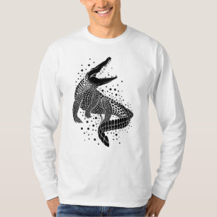 Zwarte silhouet van een krokodil t-shirt