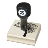 Zwarte Silhouetboom met bladeren Rubberstempel (Stempel)