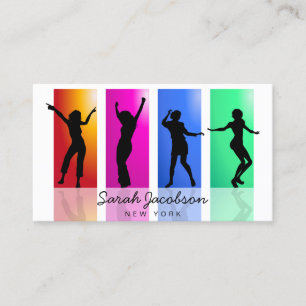 Zwarte Silhouette Danser Hip Hop Regenboog Visitekaartje