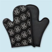 Zwarte Siliconen Oven Mitt met Custom Logo Pattern Ovenwant