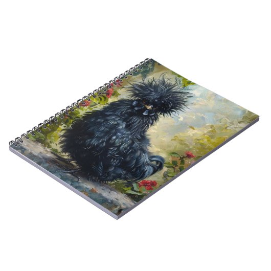 Zwarte Silkie Chicken Painting Notitieboek (Linkerzijde)