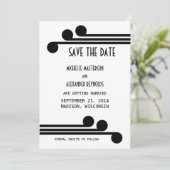 Zwarte Simple Deco Chic Save the Date Uitnodiging (Staand voorkant)