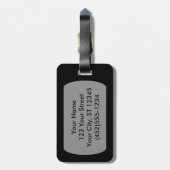 Zwarte Sjabloon Bagagelabel (Achterkant verticaal)