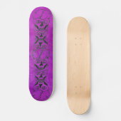 Zwarte Skull-electra-paars skateboarddek Skateboard (Voorkant)