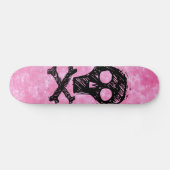 Zwarte Skull Pink skateboard (Horizontaal)