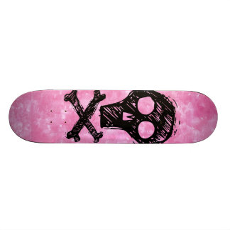 Zwarte Skull Pink skateboard