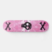 Zwarte Skull Pink skateboard (Horizontaal)